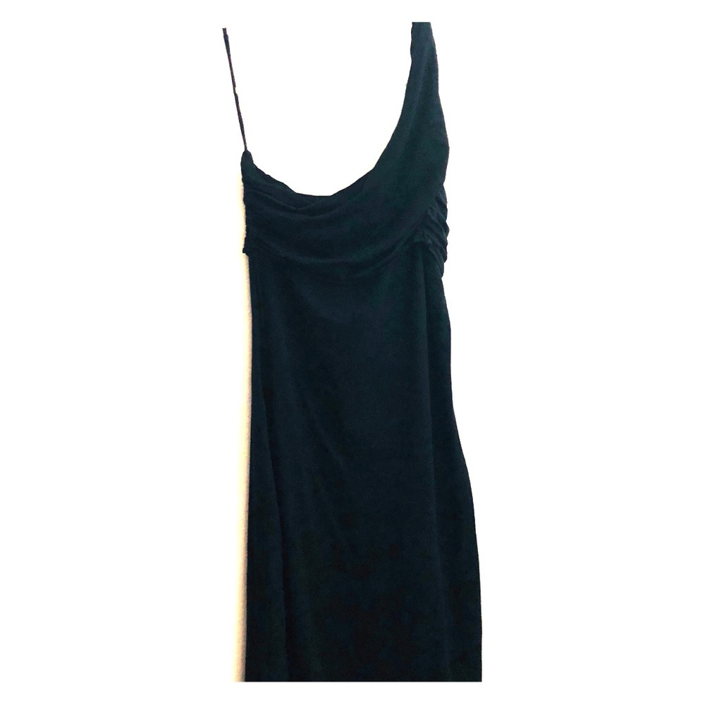 Velvet one shoulder knee length dress